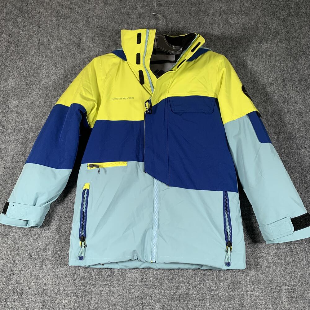 Obermeyer Ski Jacket Youth 8 Multicolor Colorblock Insulated Hooded Winter
